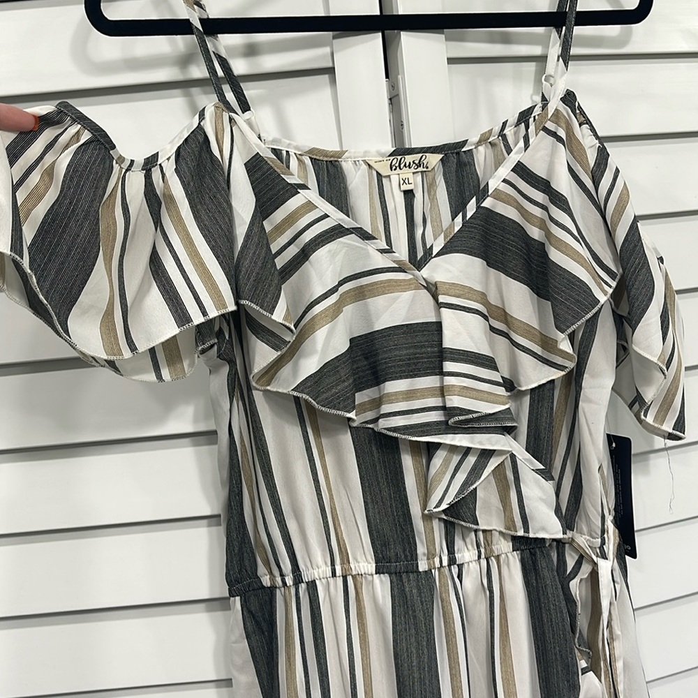 Long dress, cold shoulder